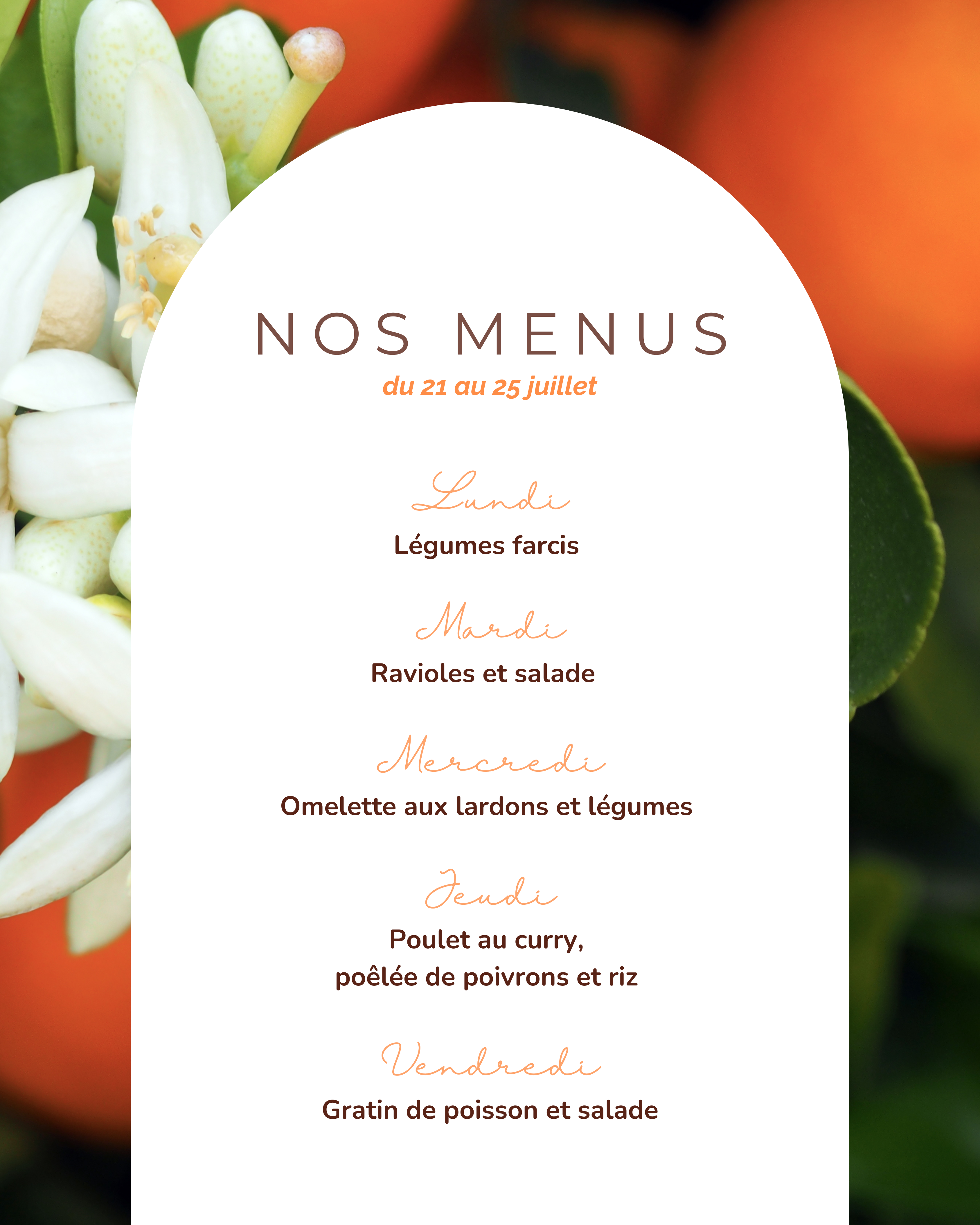 Nos menus